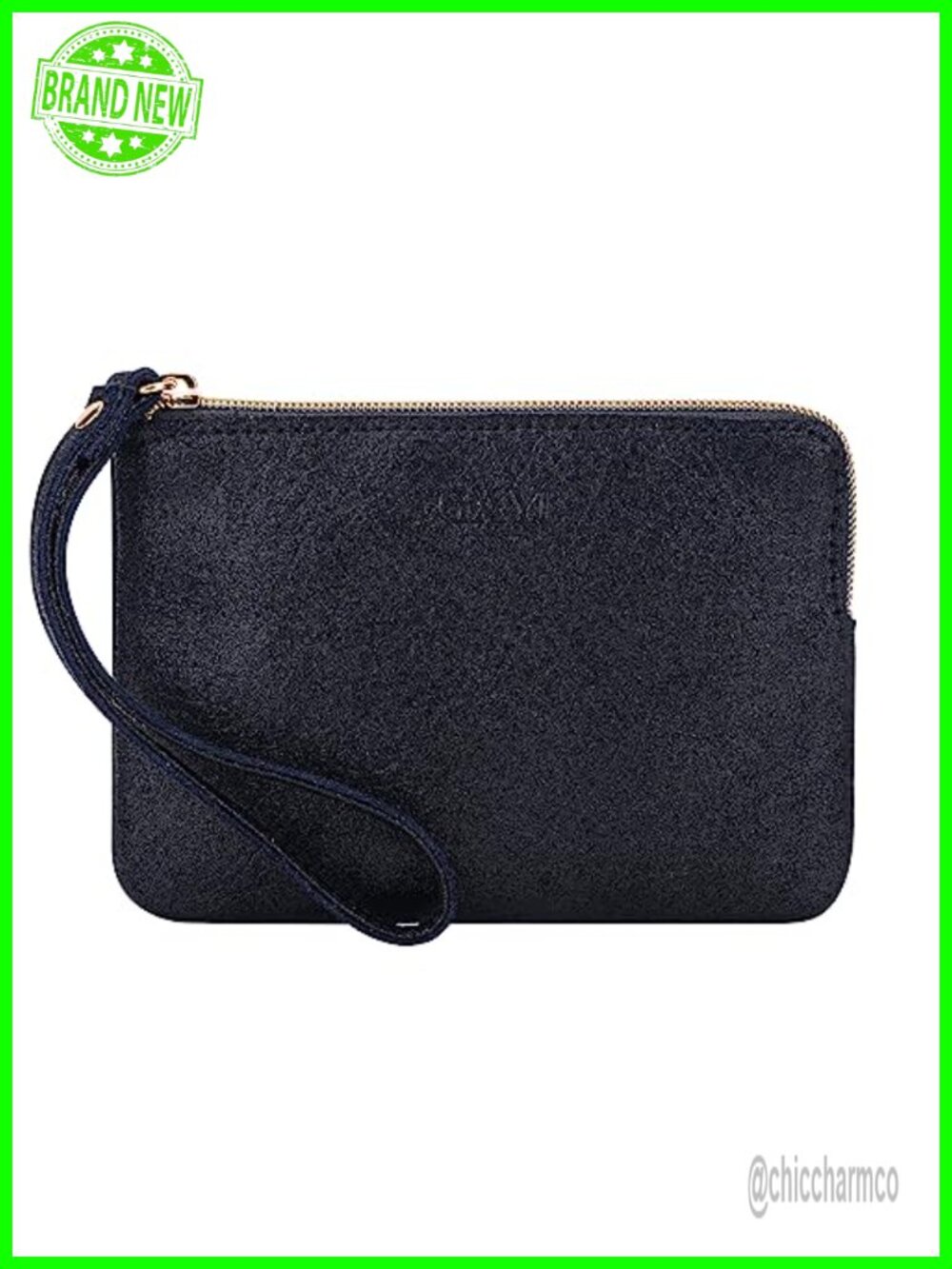 Cowhide Leather Wristlet Clutch Purse for Women